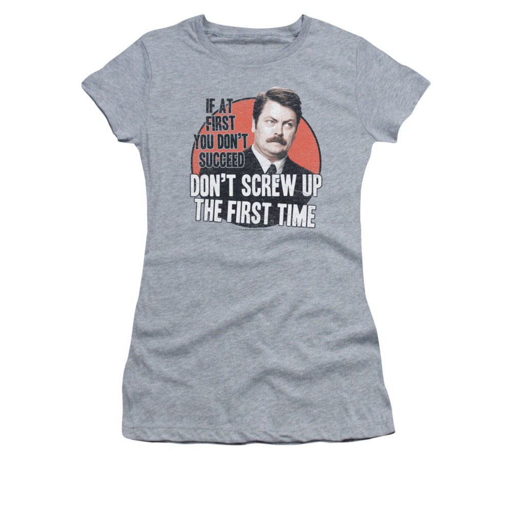 Parks & Recreation Juniors Gray If At First Your Don't Succeed Tee Shirt