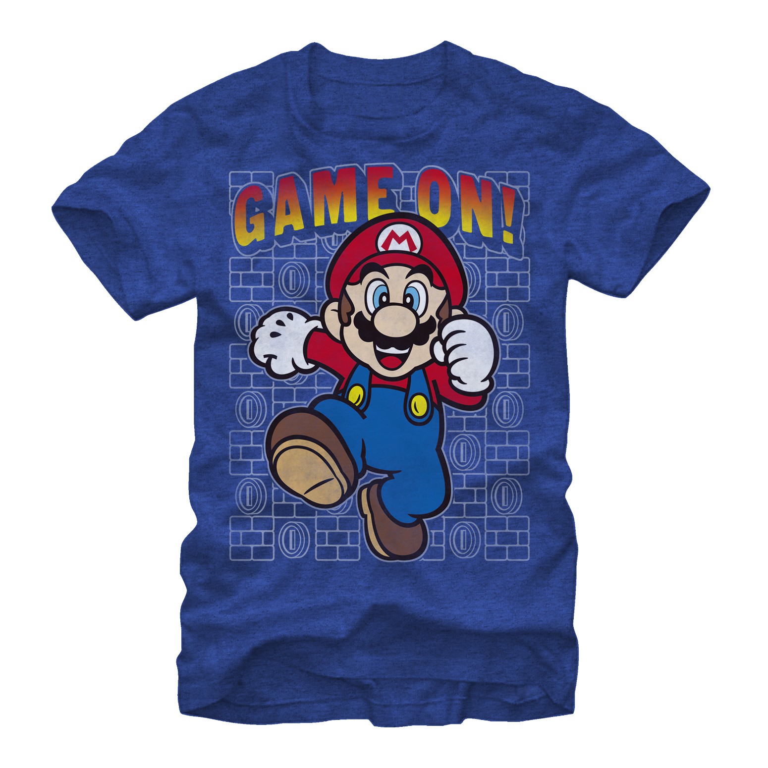 Nintendo Mario Game On Blue T-Shirt