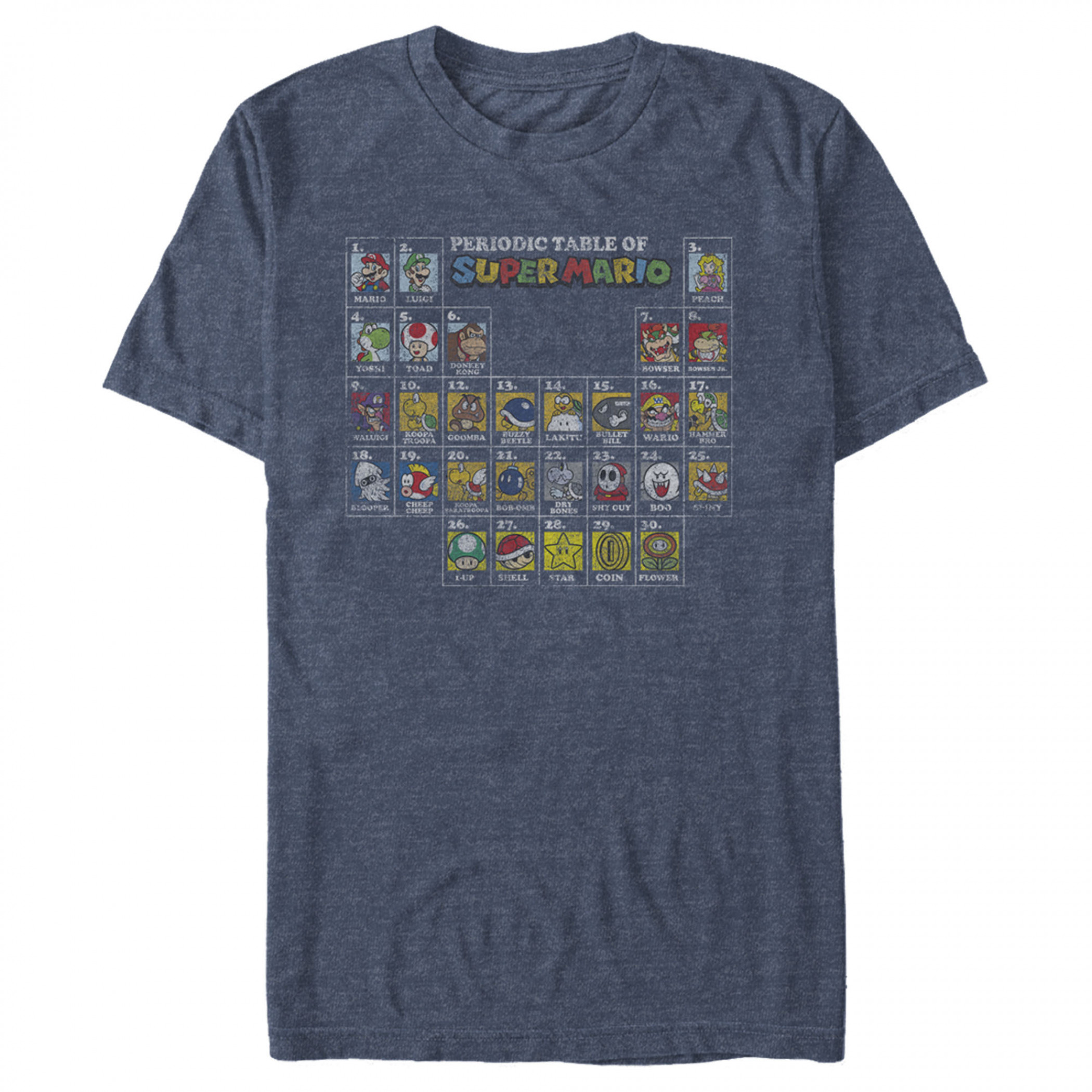 Super Mario Nintendo Periodic Table T-Shirt