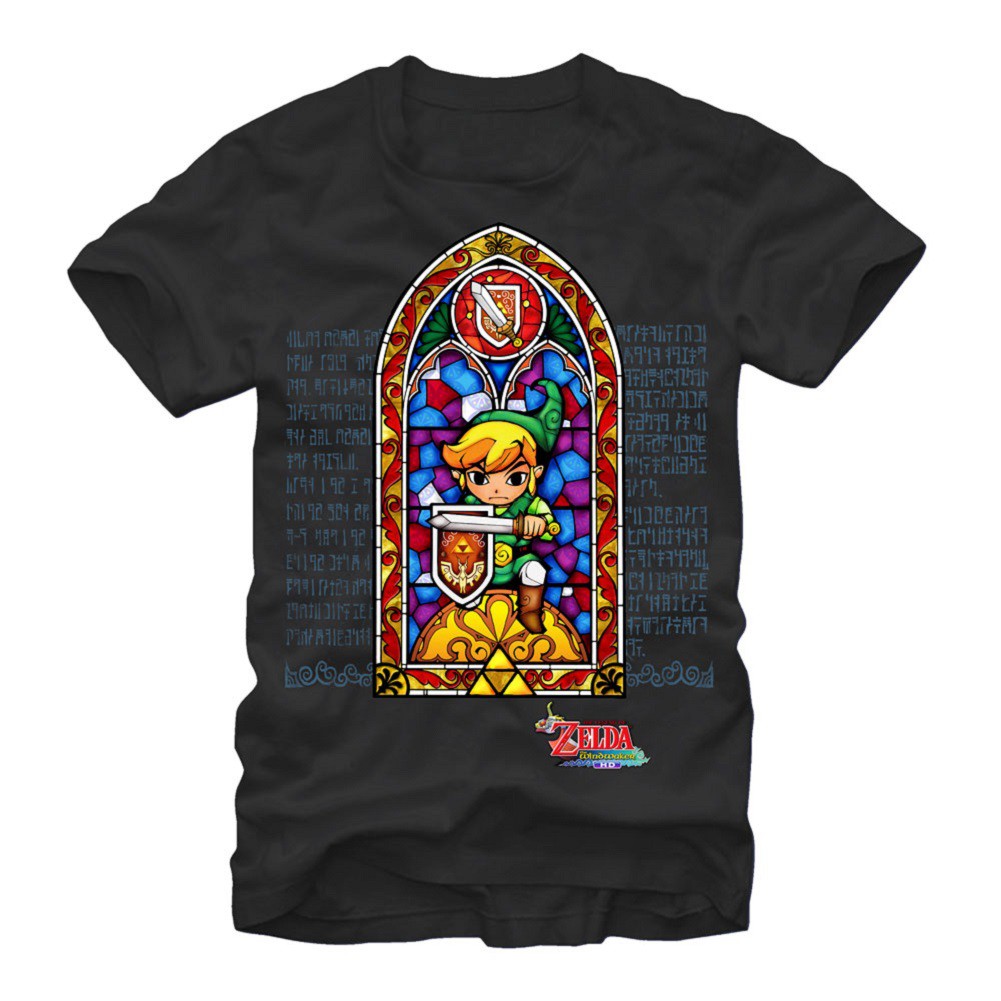 Legend of Zelda Stained Glass Black Tshirt