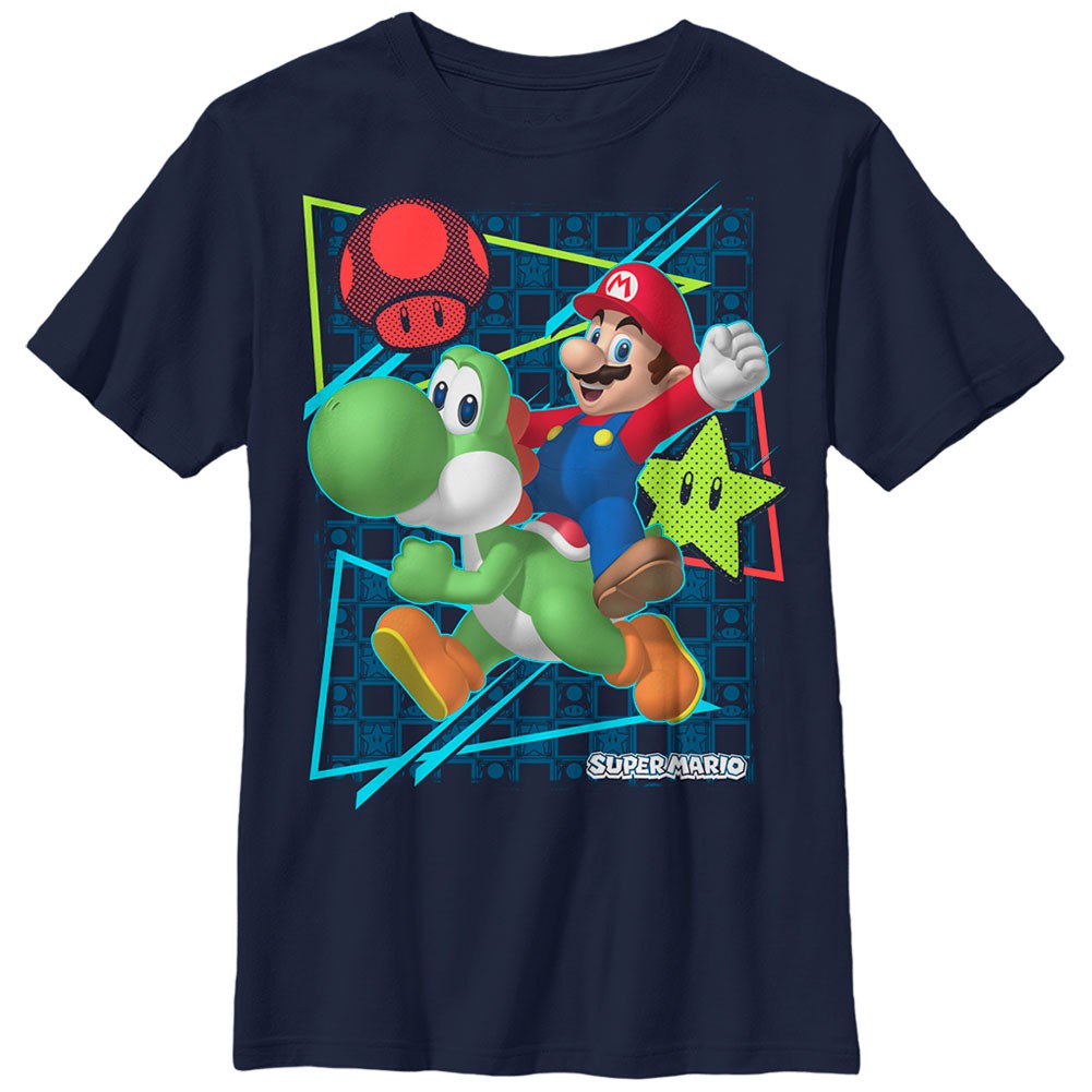 Nintendo Mario Sunday Rider Blue Unisex Youth T-Shirt