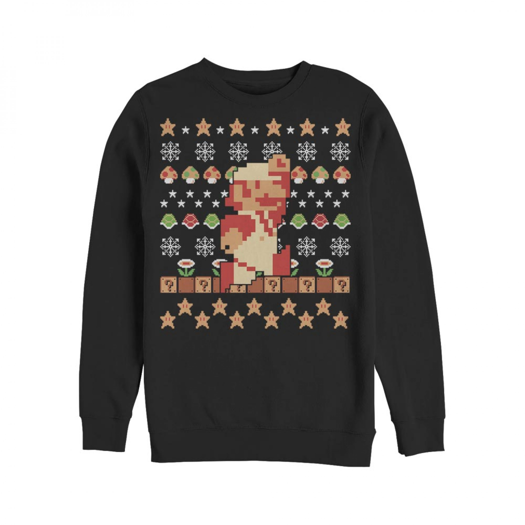 Nintendo Super Mario Holiday Pixels Ugly Christmas Sweatshirt