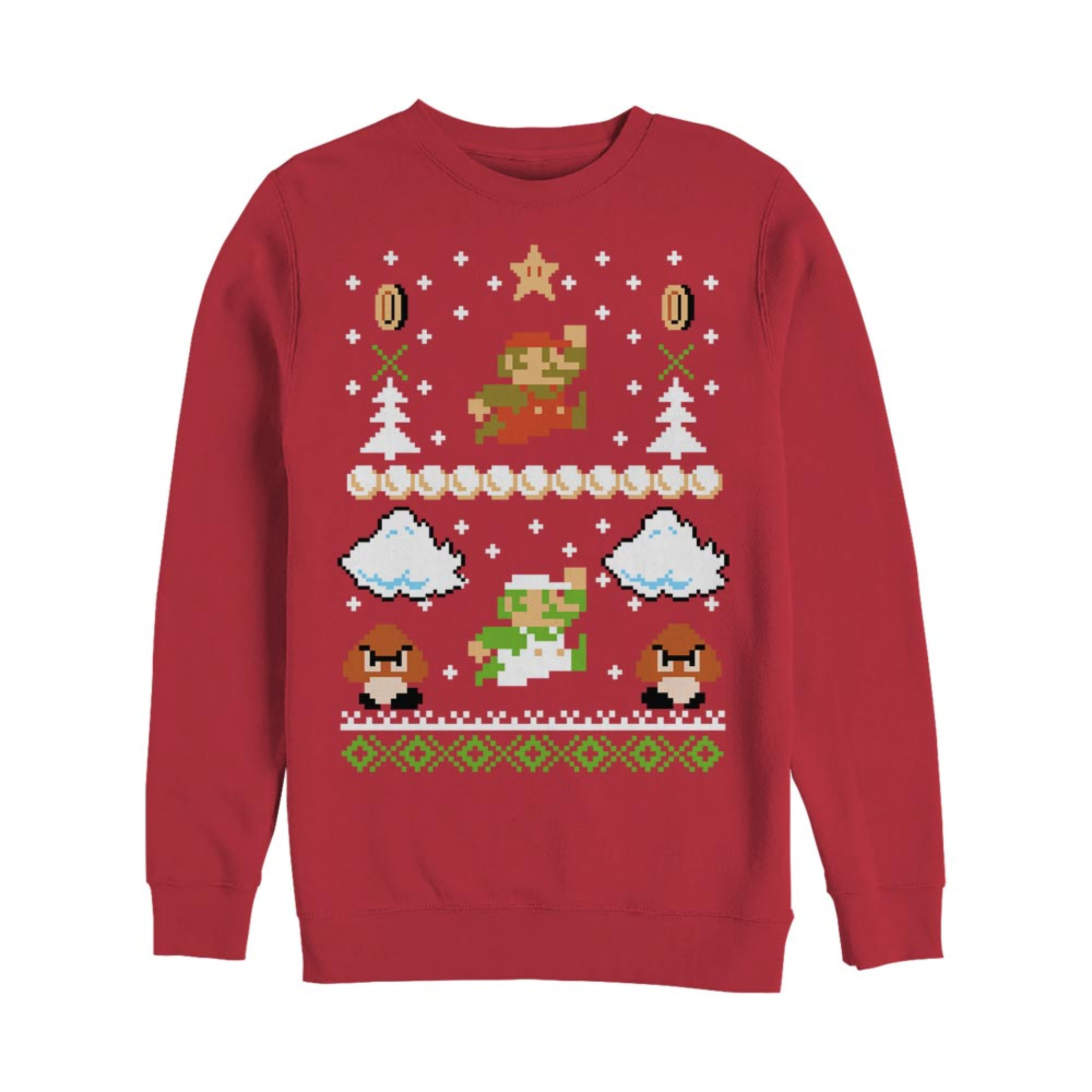Nintendo Super Mario Bros Ugly Christmas Sweatshirt