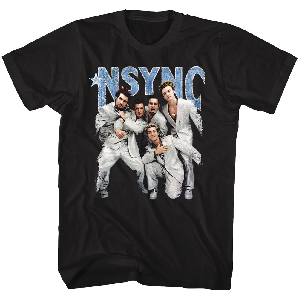 NSYNC Strike A Pose Men's Black T-Shirt