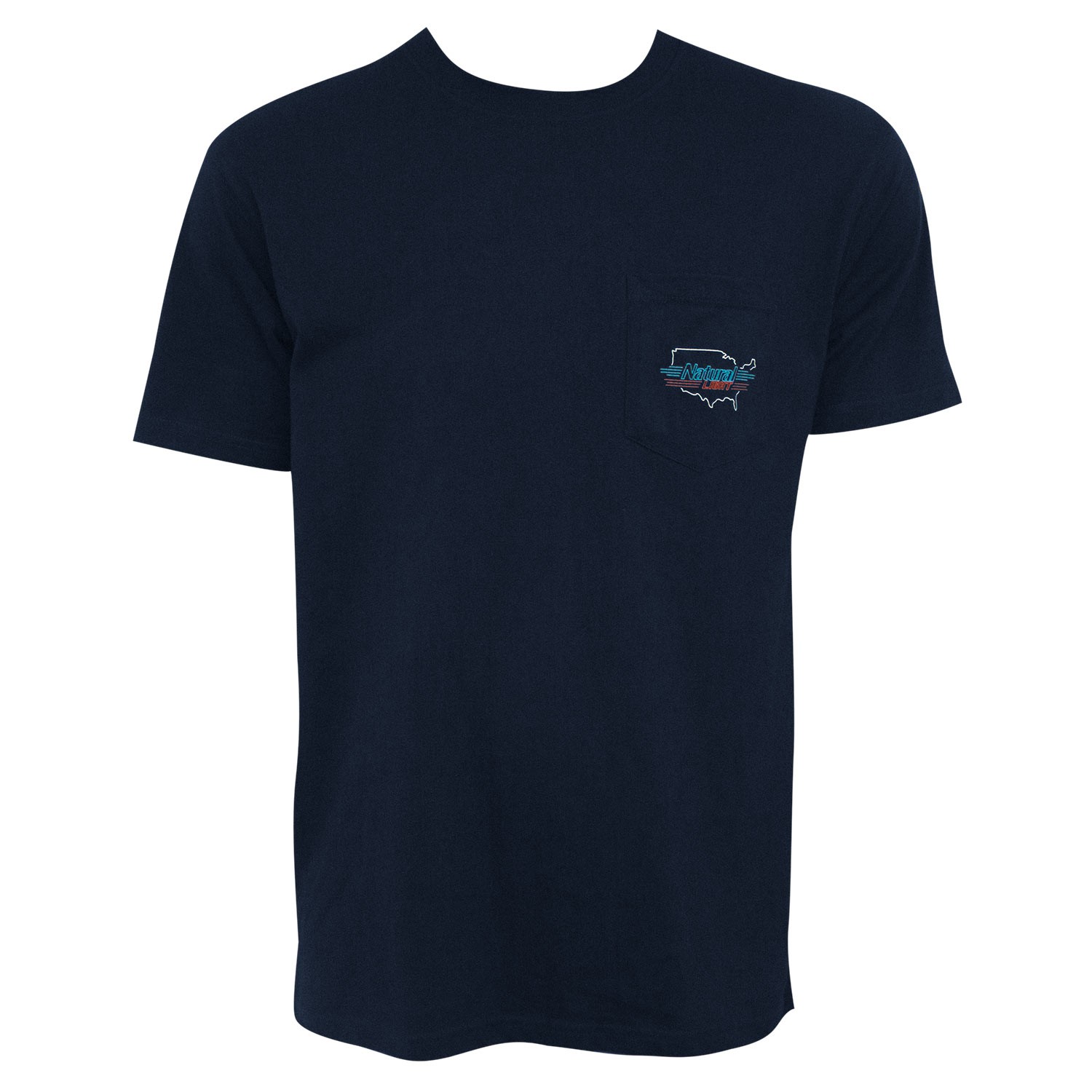 Natural Light Men's Navy Blue Proud American Pocket T-Shirt