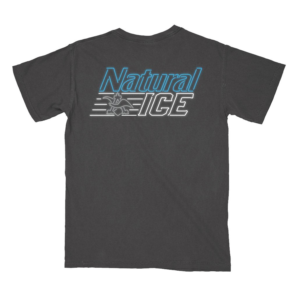 Natural Ice Neon Logo Grey Pocket Tee Shirt
