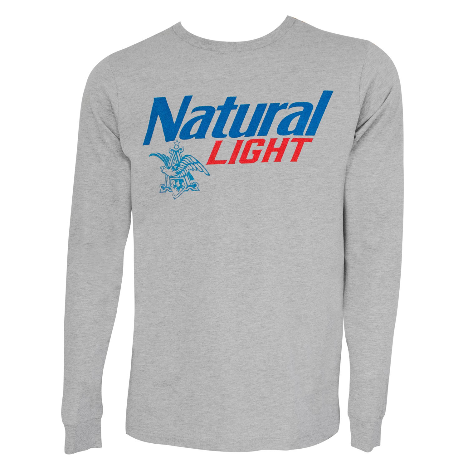 Natural Light Mens Grey Logo Long Sleeve T-Shirt