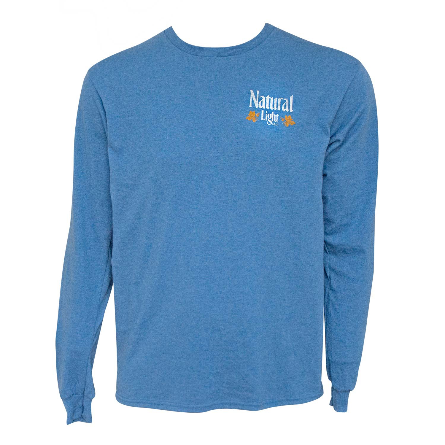 Natural Light Long Sleeve Blue Double Sided Print Tee Shirt