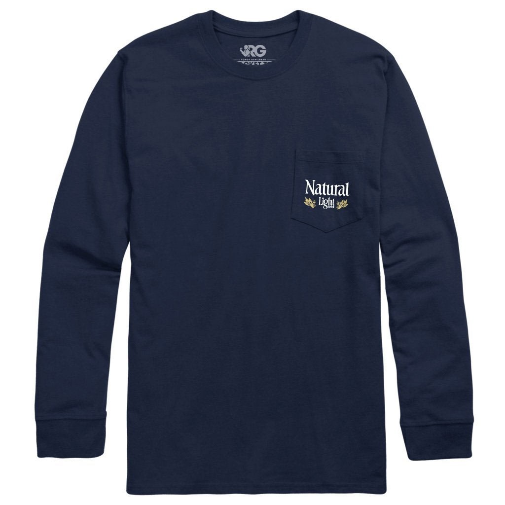 Natural Light Lighthouse Long Sleeve Chest Pocket Shirt