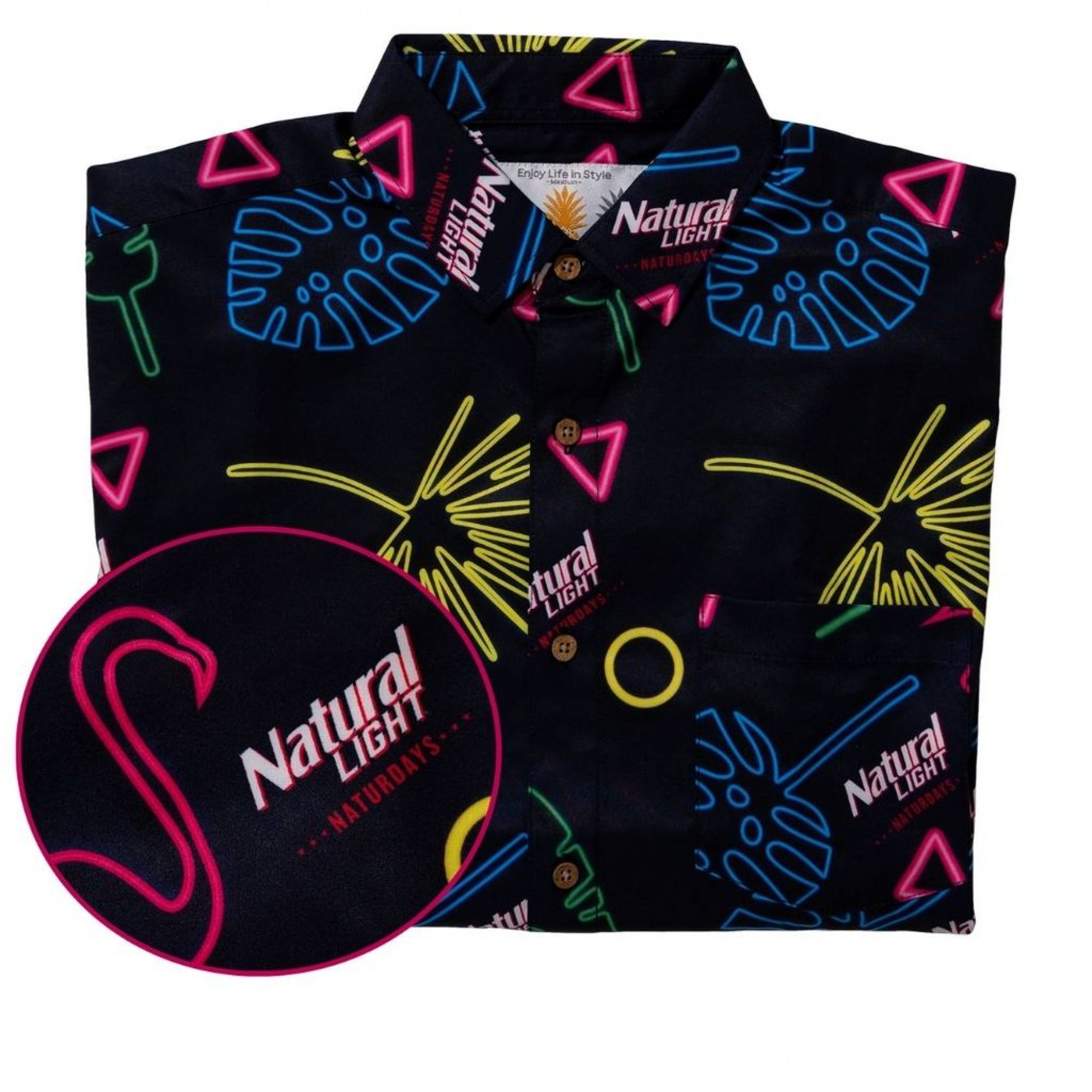 Natural Light Naturdays Retro Tropical Bros. Hawaiian Shirt
