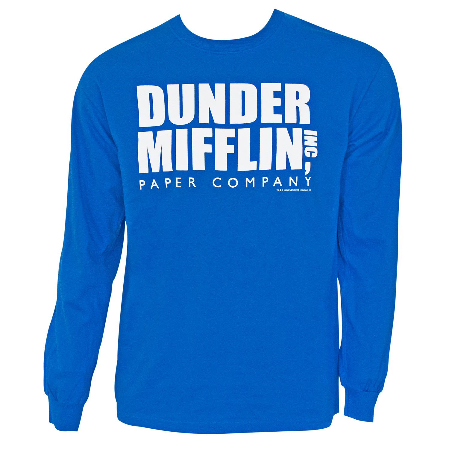 The Office Dunder Mifflin Long Sleeve Blue Tee Shirt
