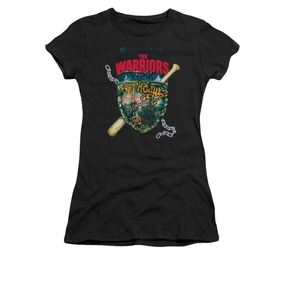 The Warriors Shield Black Juniors T-Shirt