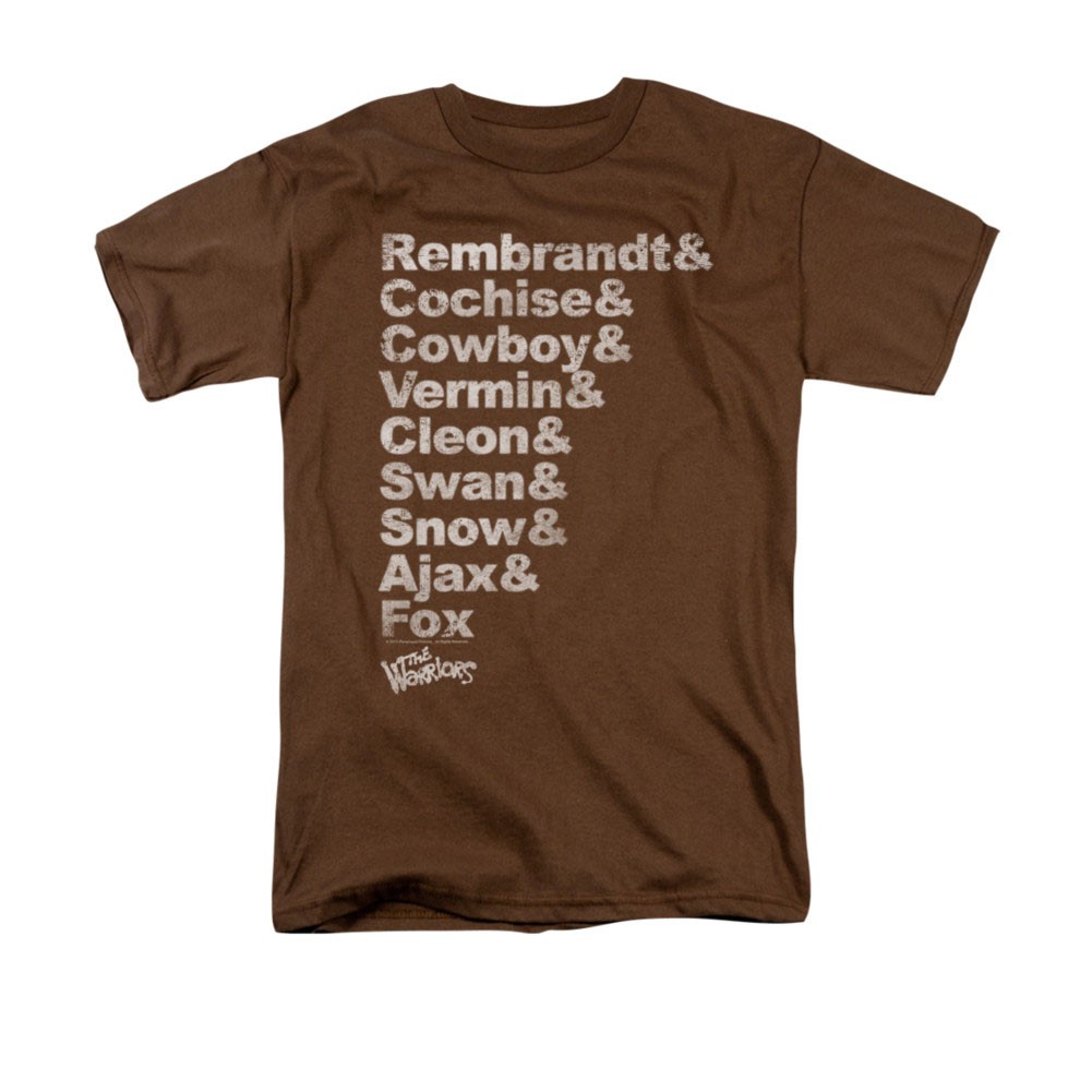 The Warriors Names Roster Brown T-Shirt