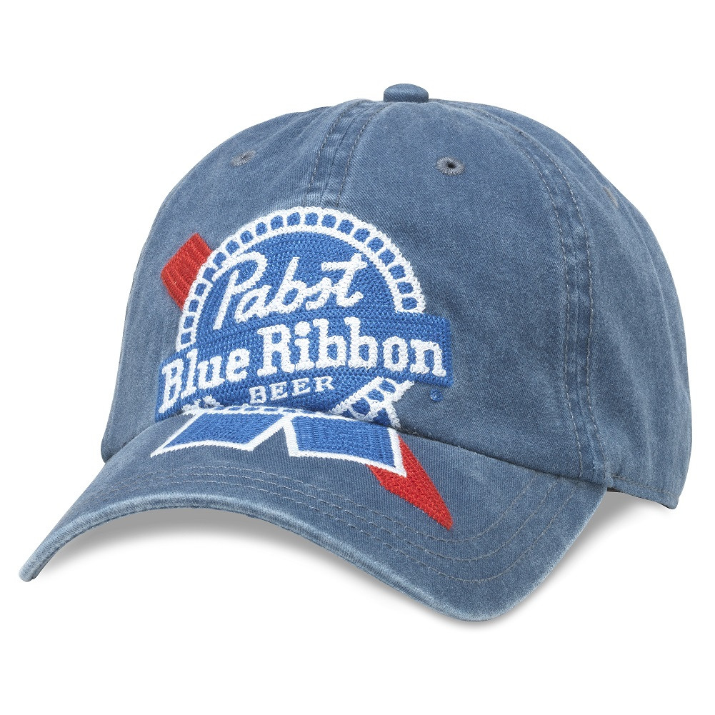 Pabst Blue Ribbon Beer Jumbo Logo Adjustable Strapback Hat