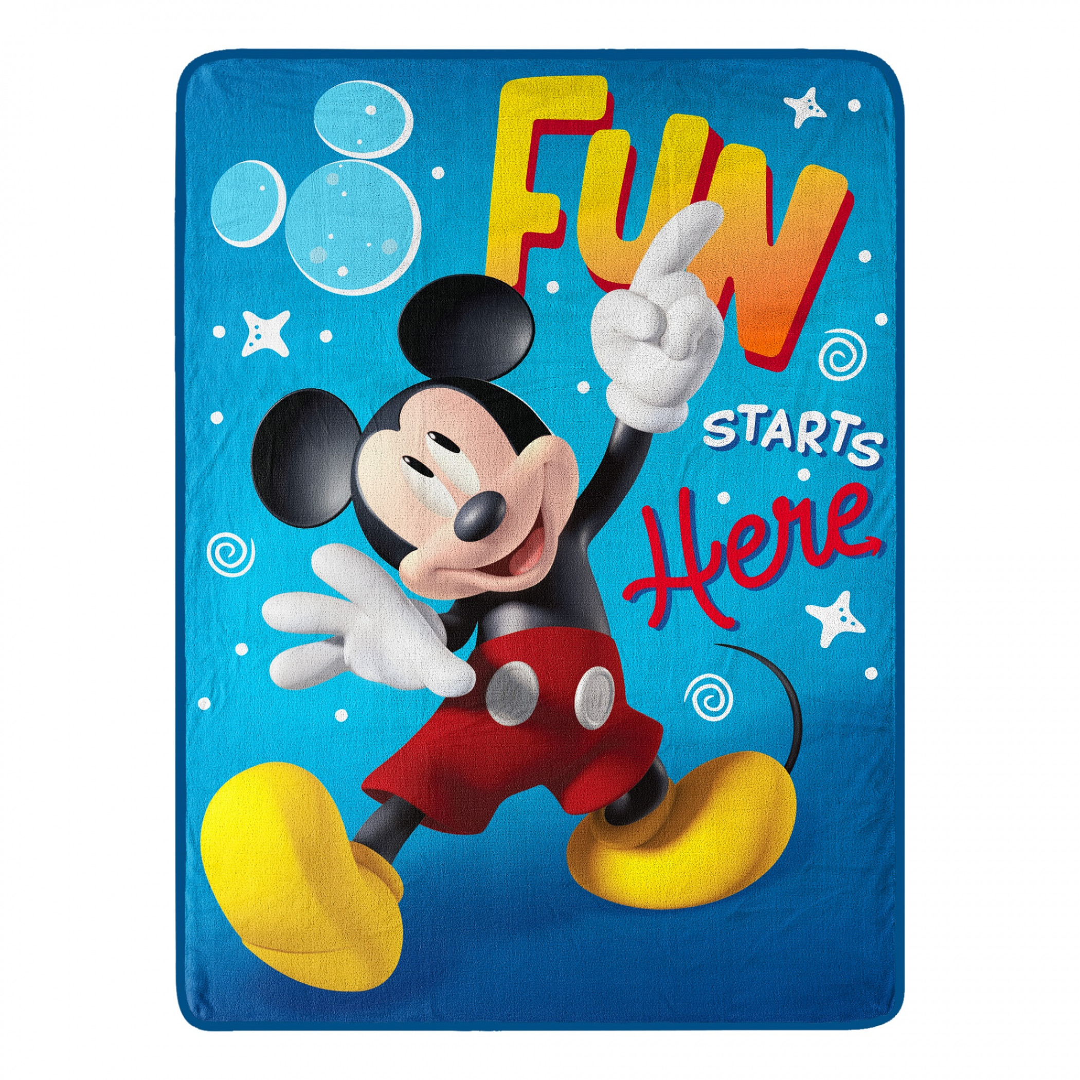 Disney Mickey Mouse Fun Starts Here 46 X 60 Silk Touch Throw