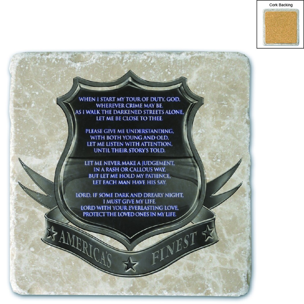 Policeman's Prayer Stone Coaster