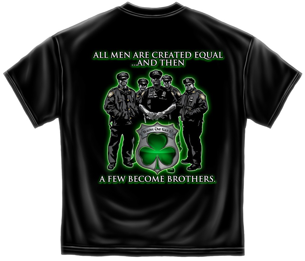 Irish Police Brothers Patriotic TShirt - Black