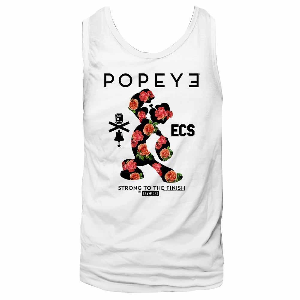 Popeye Flowerman White Tank Top