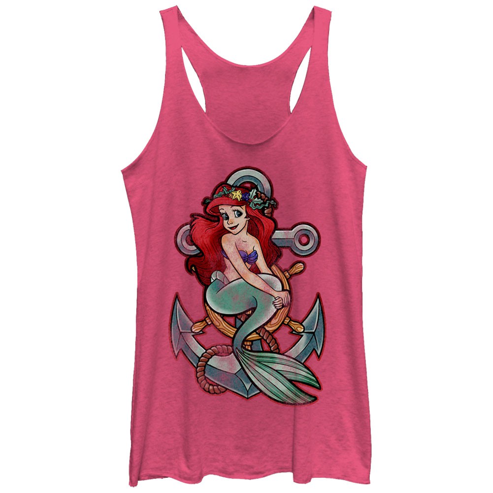 Disney The Little Mermaid Anchor Pink Juniors Tank Top