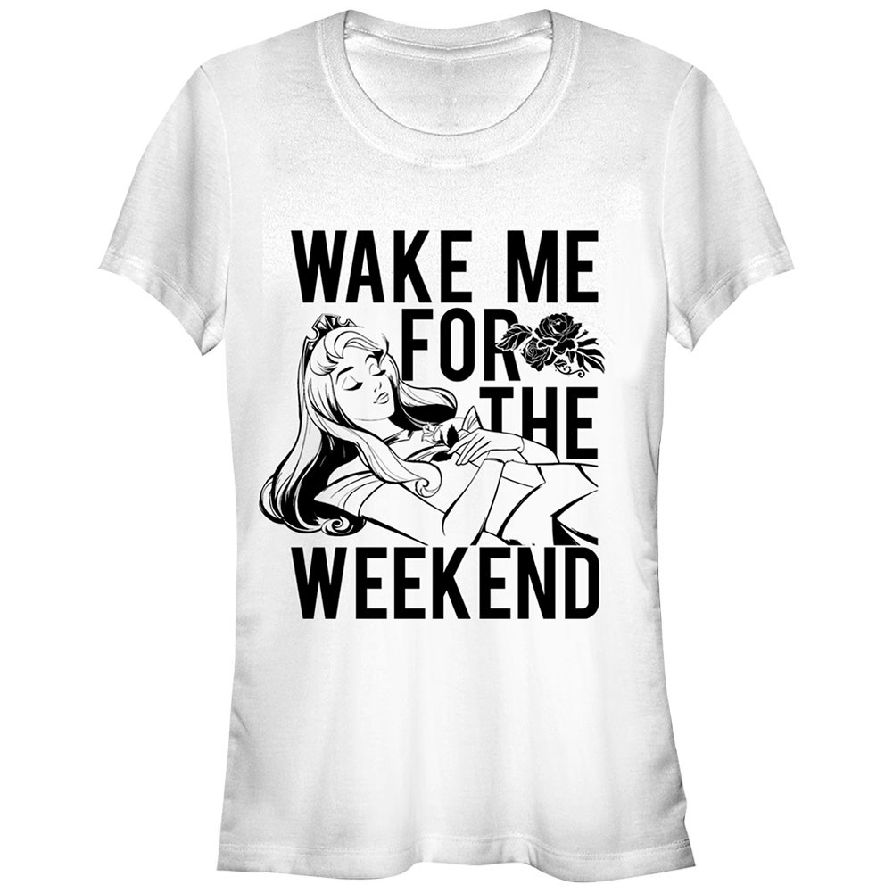 Disney Sleeping Beauty Wake Me White Juniors T-Shirt