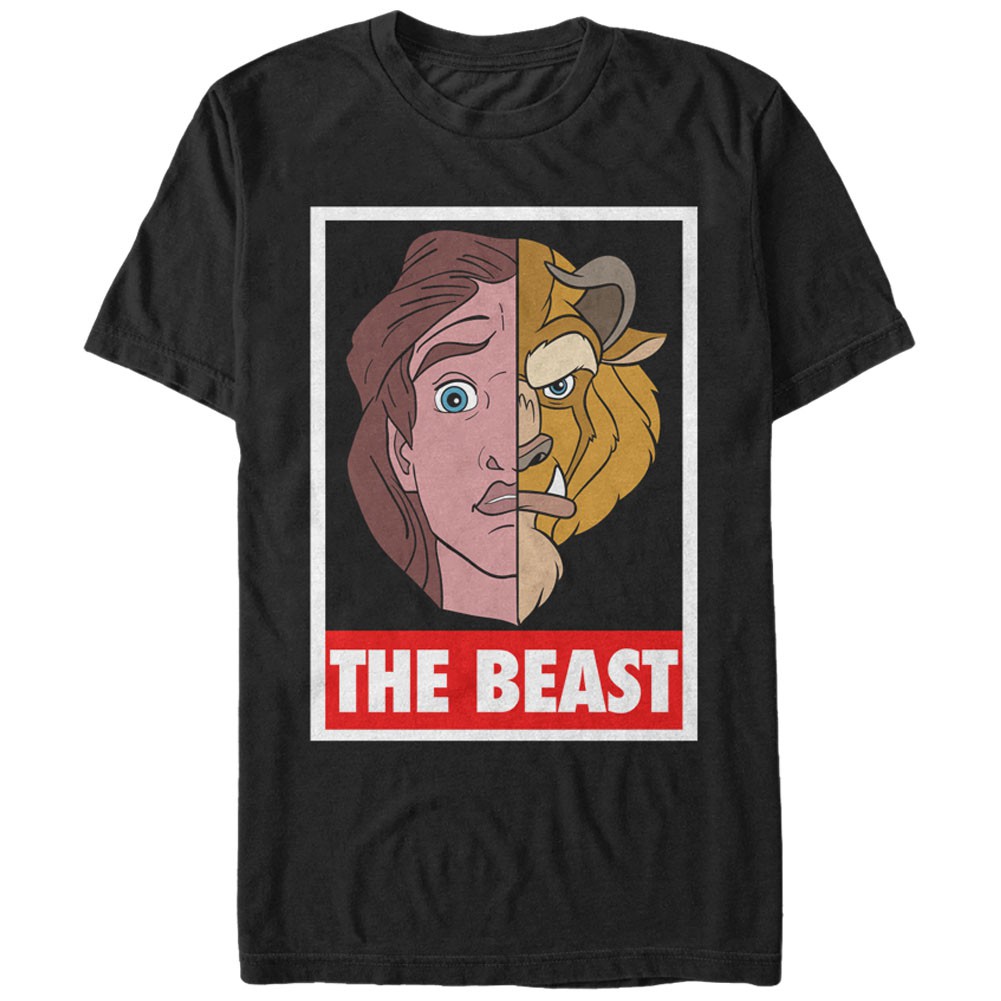 Disney Beauty And The Beast Split Black T-Shirt