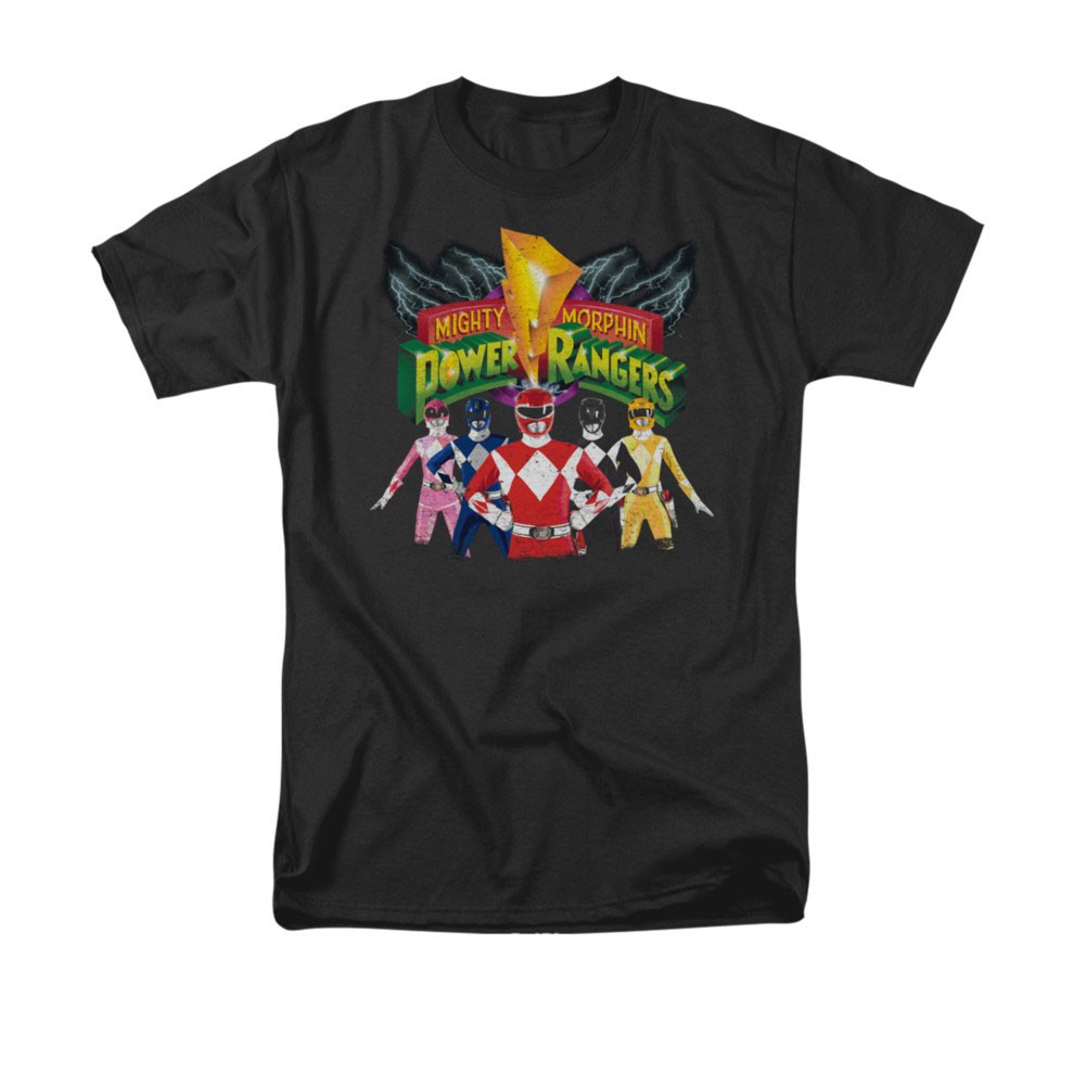 Power Rangers Unite Black Tee Shirt