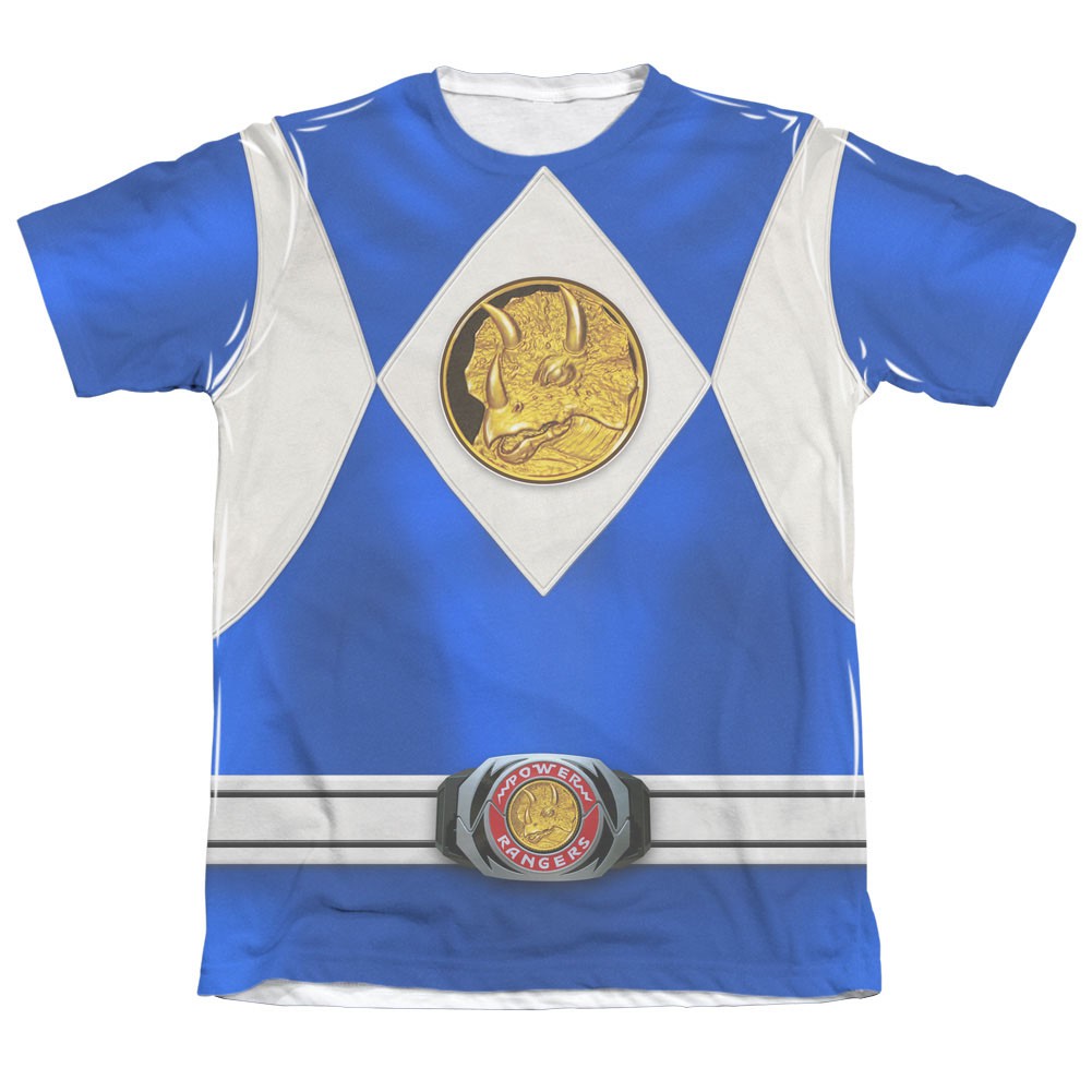 Power Rangers Blue Ranger Front and Back Print Costume Tee