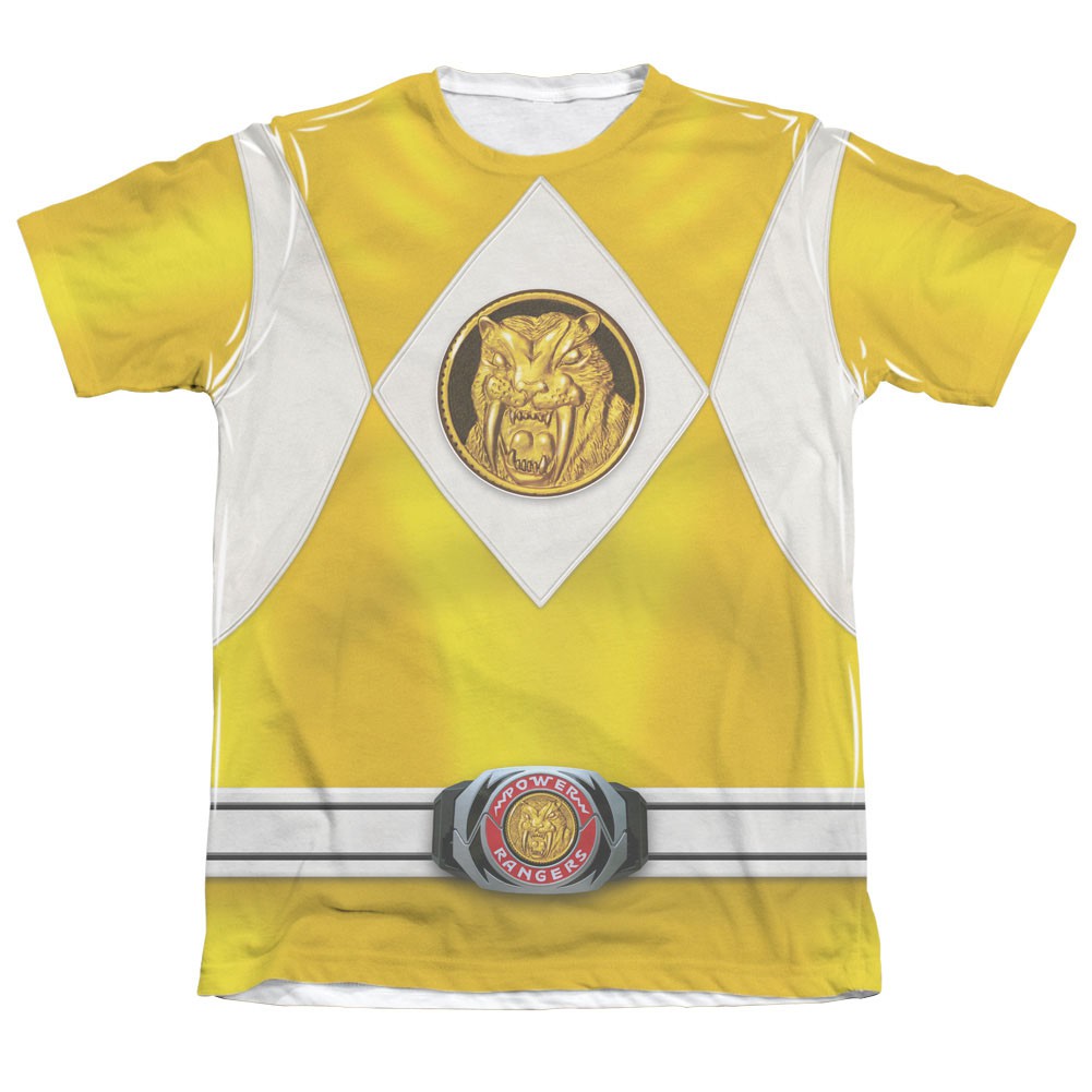 Power Rangers Yellow Ranger Front and Back Print Costume Tee