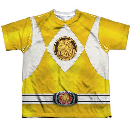 Power Rangers Yellow Ranger Emblem Youth Costume Tee