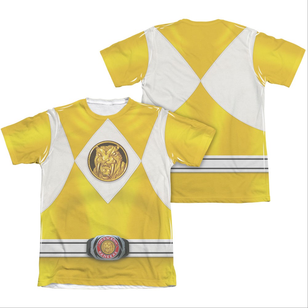 Power Rangers Emblem Costume Yellow Sublimation T-Shirt