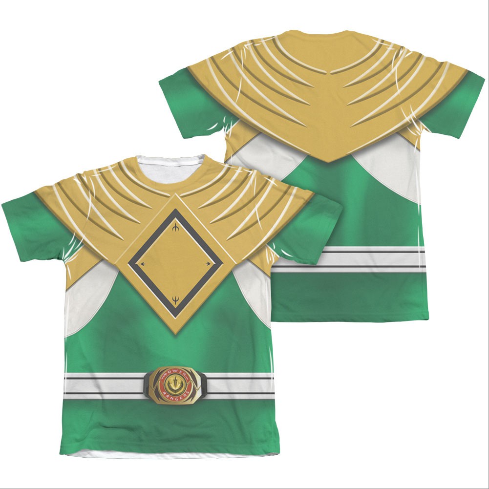 Power Rangers Emblem Costume Green Sublimation T-Shirt