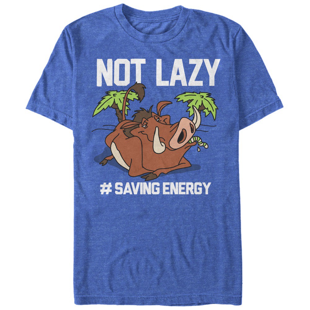 Lion King Not Lazy Men's Blue T-Shirt