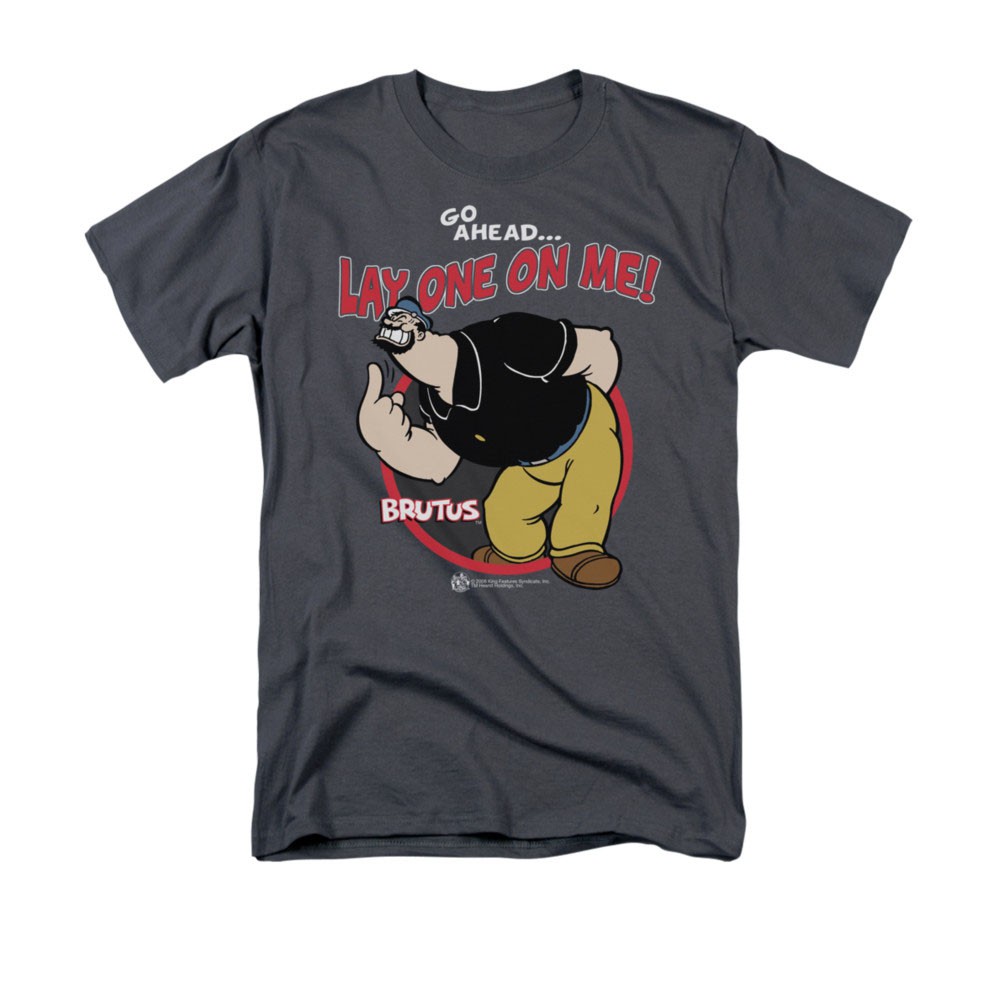 Popeye Men's Gray Lay One On Me Brutus Tee Shirt
