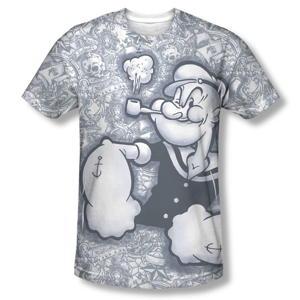 Popeye Tattooed Sailor Sublimation T-Shirt