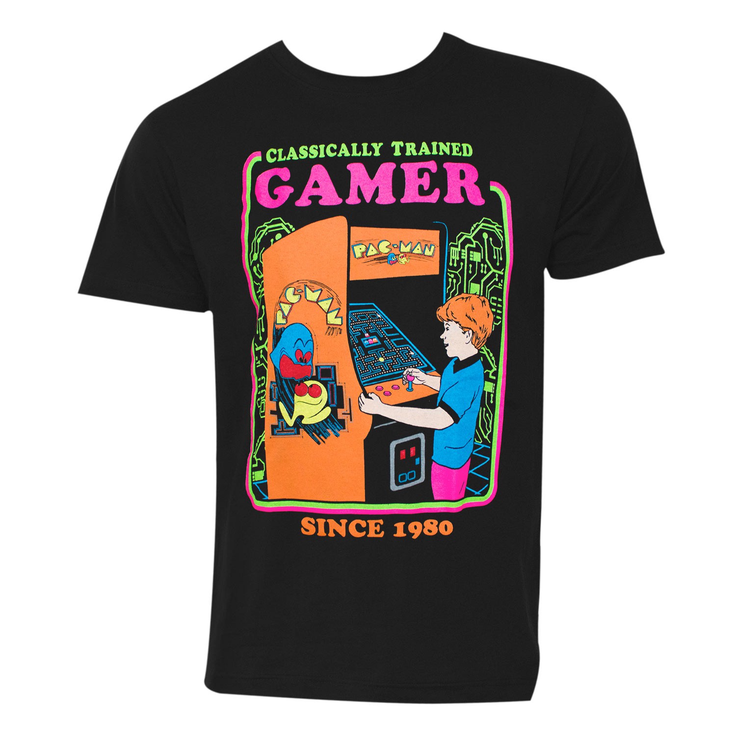 Pac-Man Classically Trained Gamer Men's Black T-Shirt