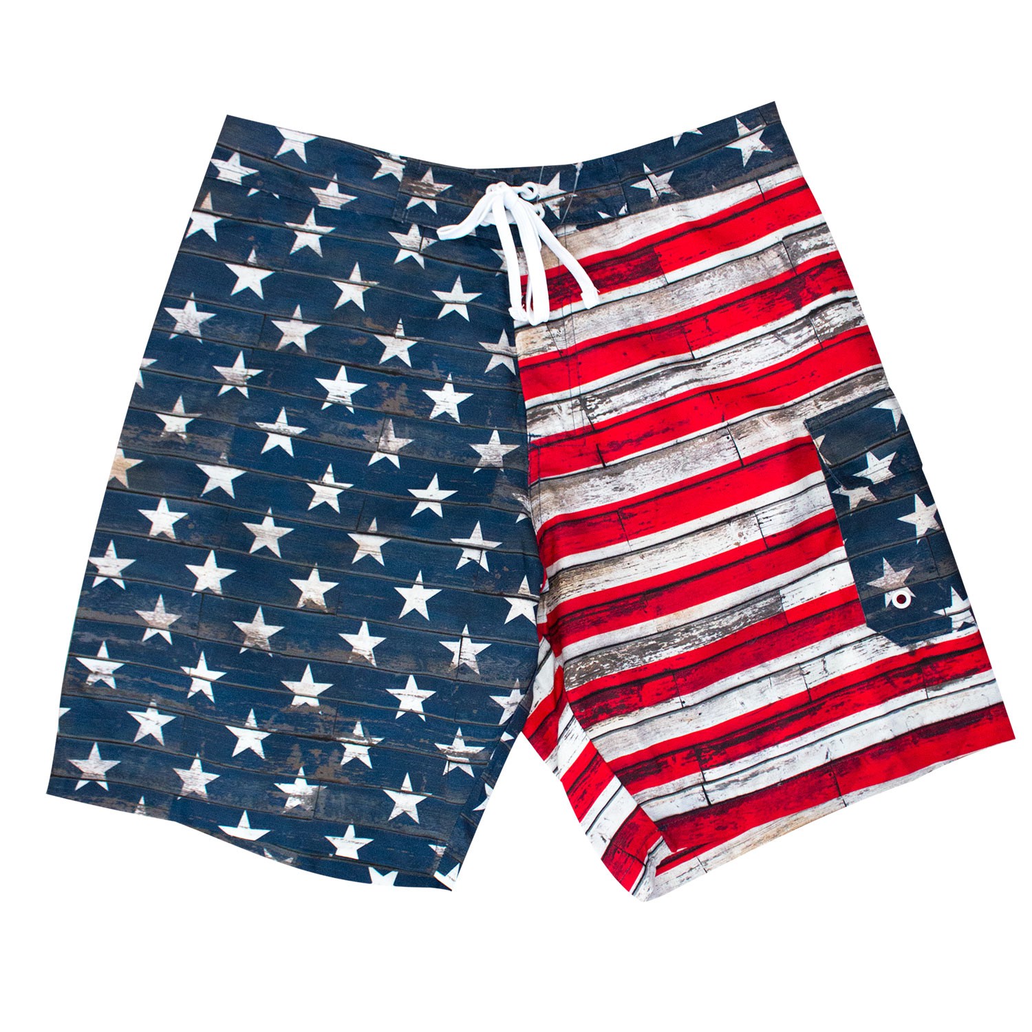 USA Men's Patriotic Faded American Flag Board Shorts