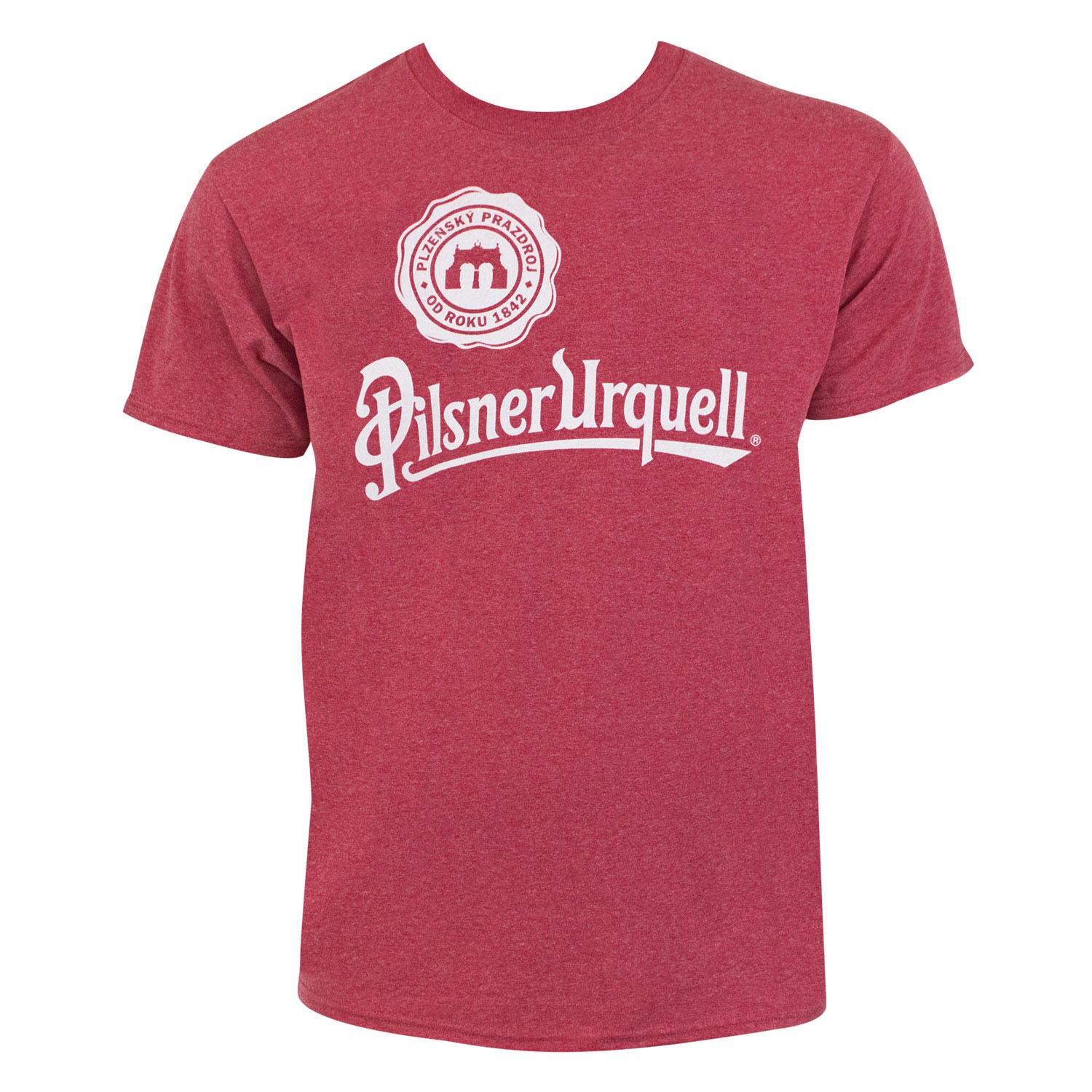 Pilsner Urquell Logo Men's Heather Red T-Shirt