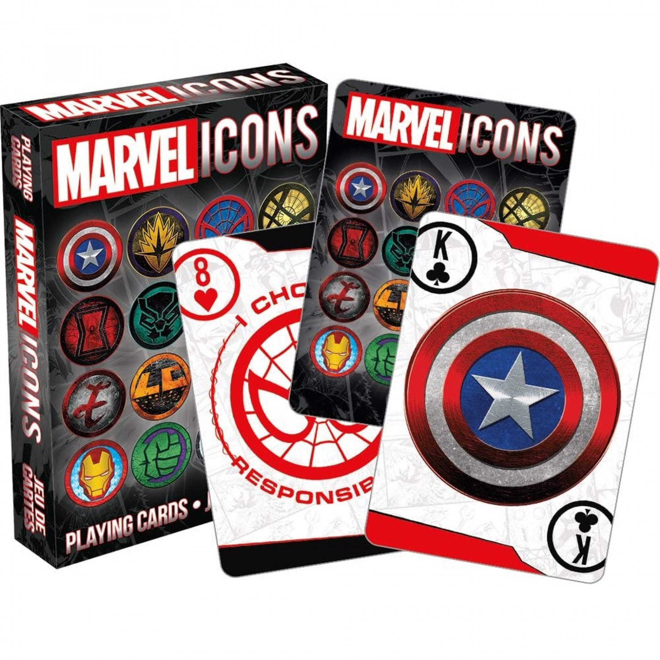 Marvel Logo and Symbol Icons Playing Cards