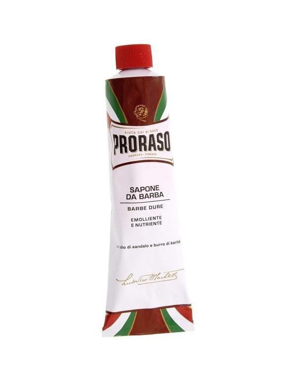 PRORASO Sapone Da Barba Red Shaving Cream In A Tube with Shea Butter,  Sandalwood