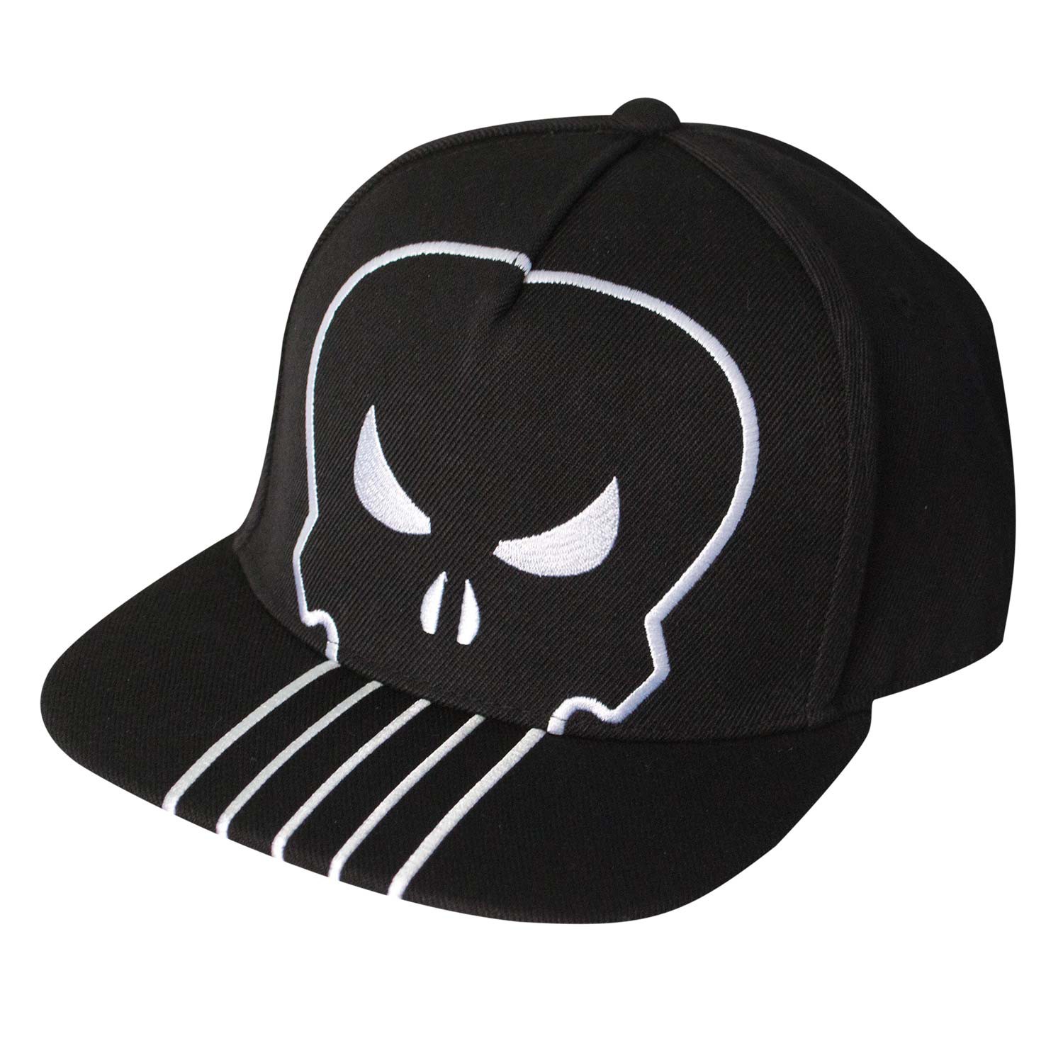 The Punisher Black Large Logo Snapback Hat