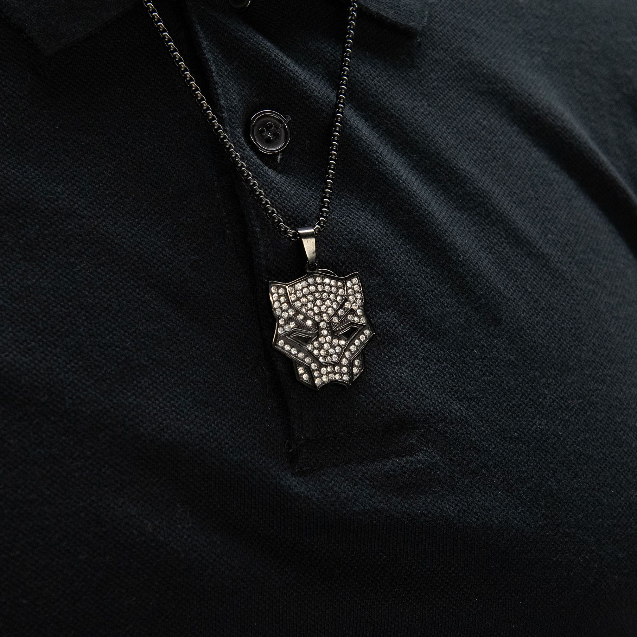 Black Panther Mask Logo Pendant Necklace