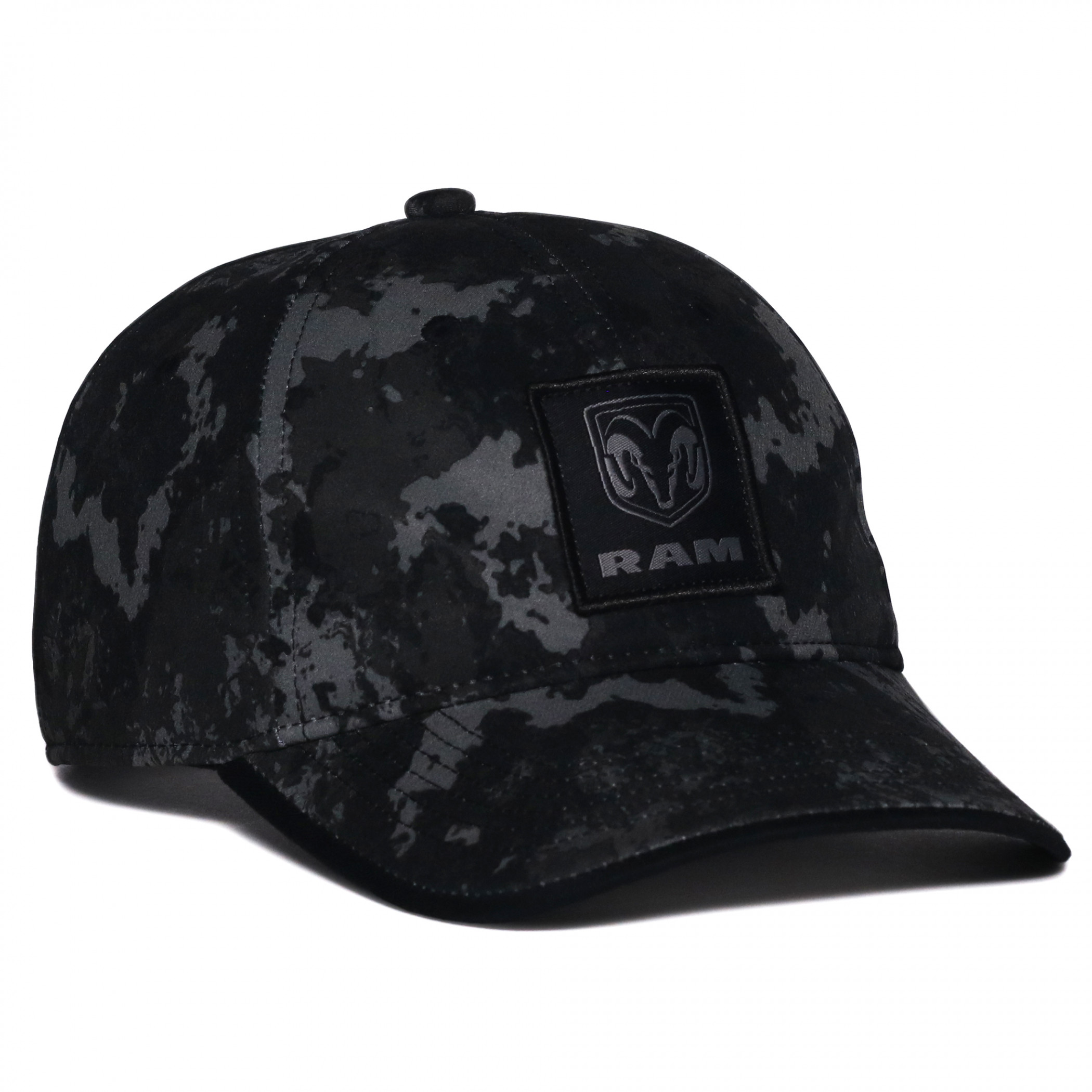 Ram Logo Woven Patch All Over Print Camo Pre-Curved Adjustable Hat