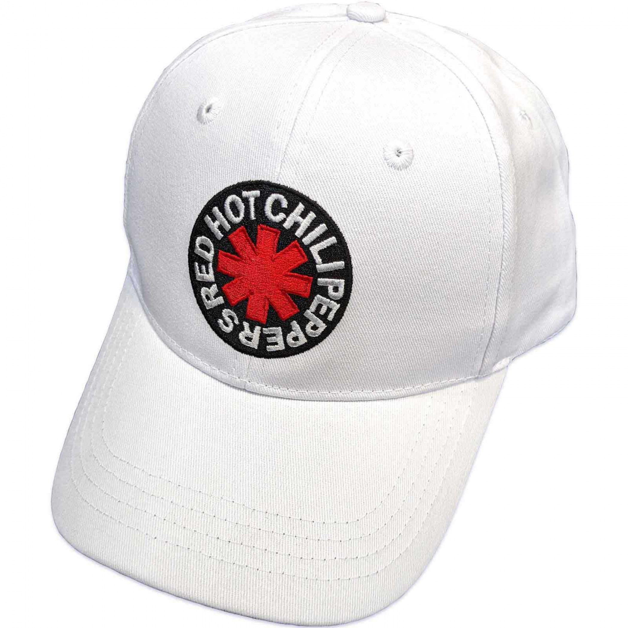 Red Hot Chili Peppers Embroidered Logo White Colorway Adjustable Snapback Hat