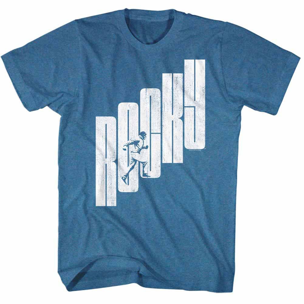 Rocky Letter Step Straight Blue T-Shirt
