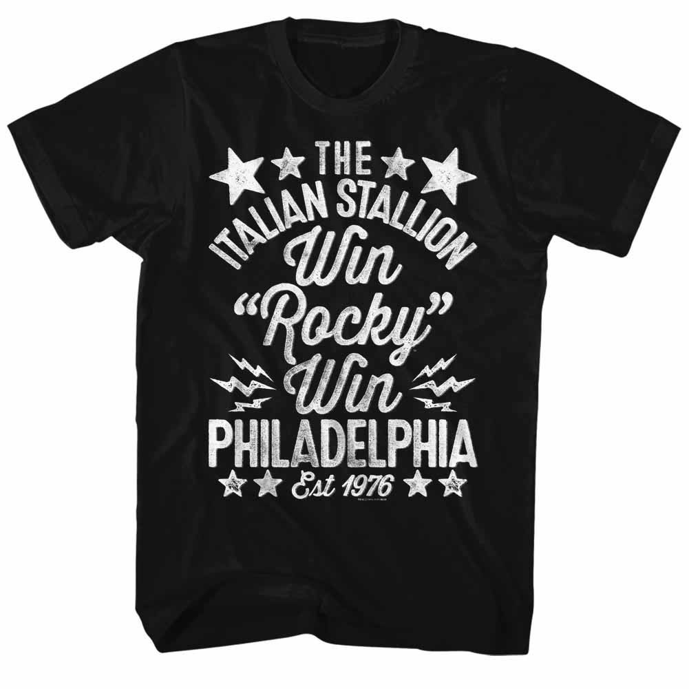 Rocky Win Handmade Black T-Shirt