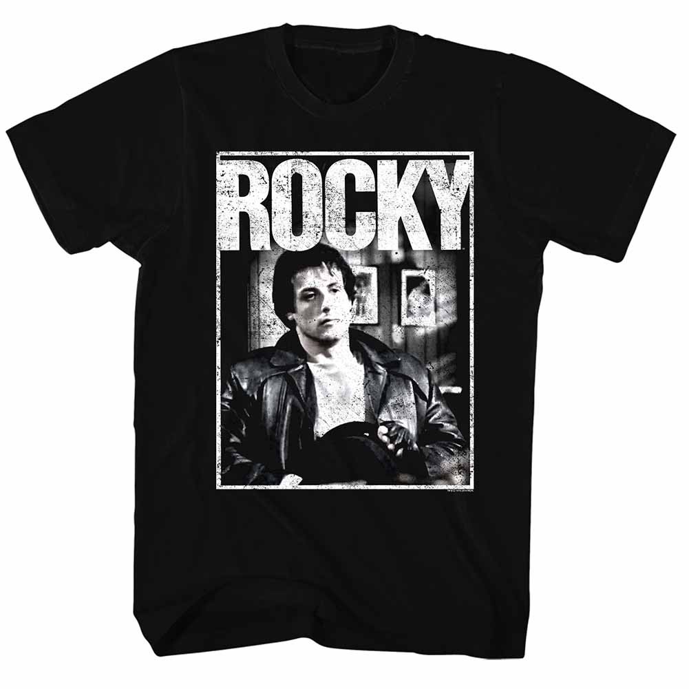 Rocky Rocky Sitting Mens Black T-Shirt