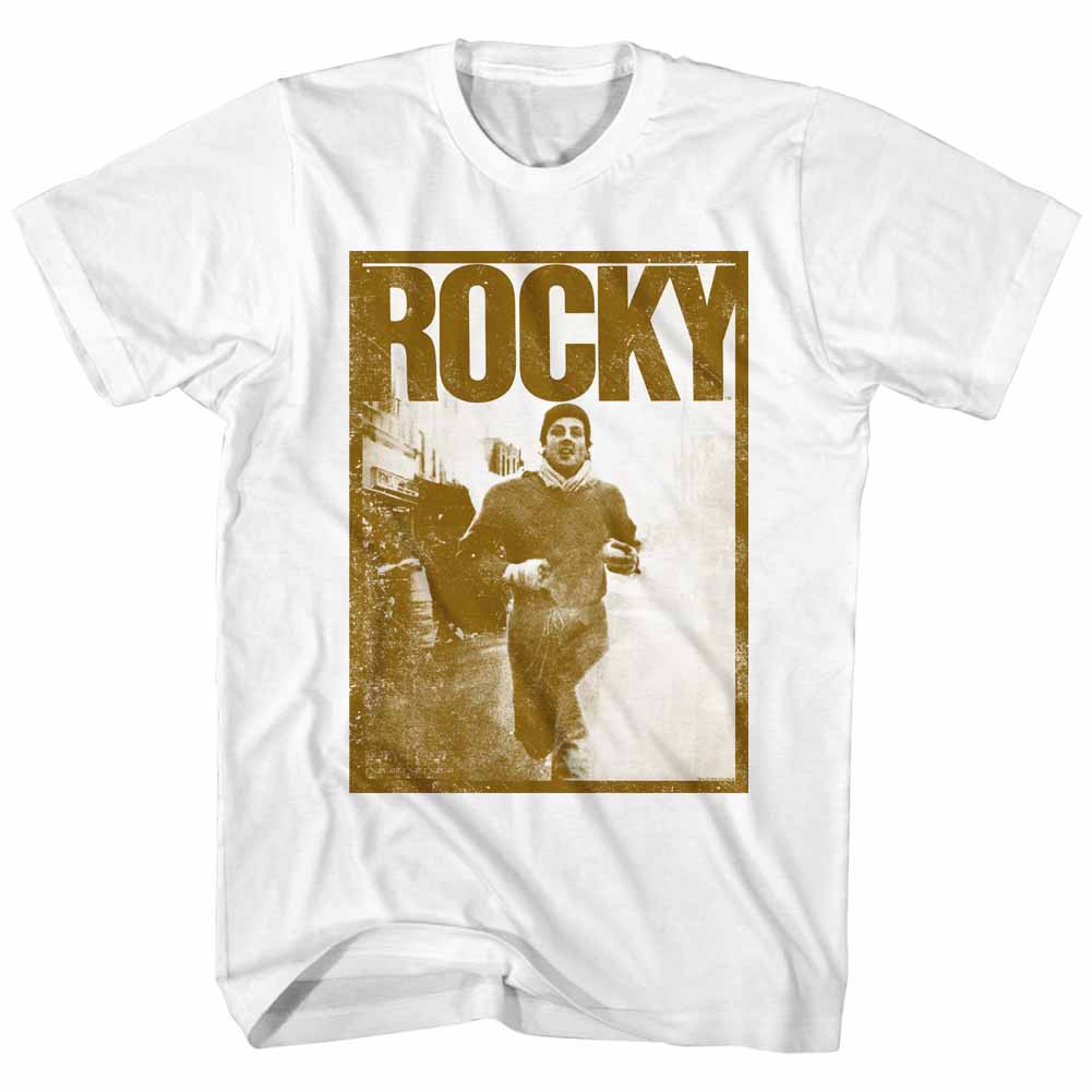 Rocky Jogging Mens White T-Shirt