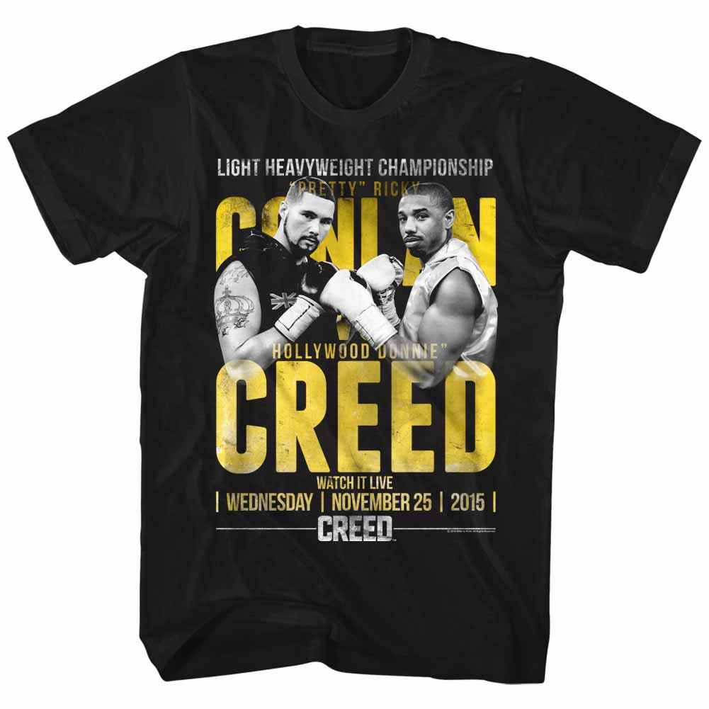 Rocky Conlan Vs Creed  Mens Black T-Shirt