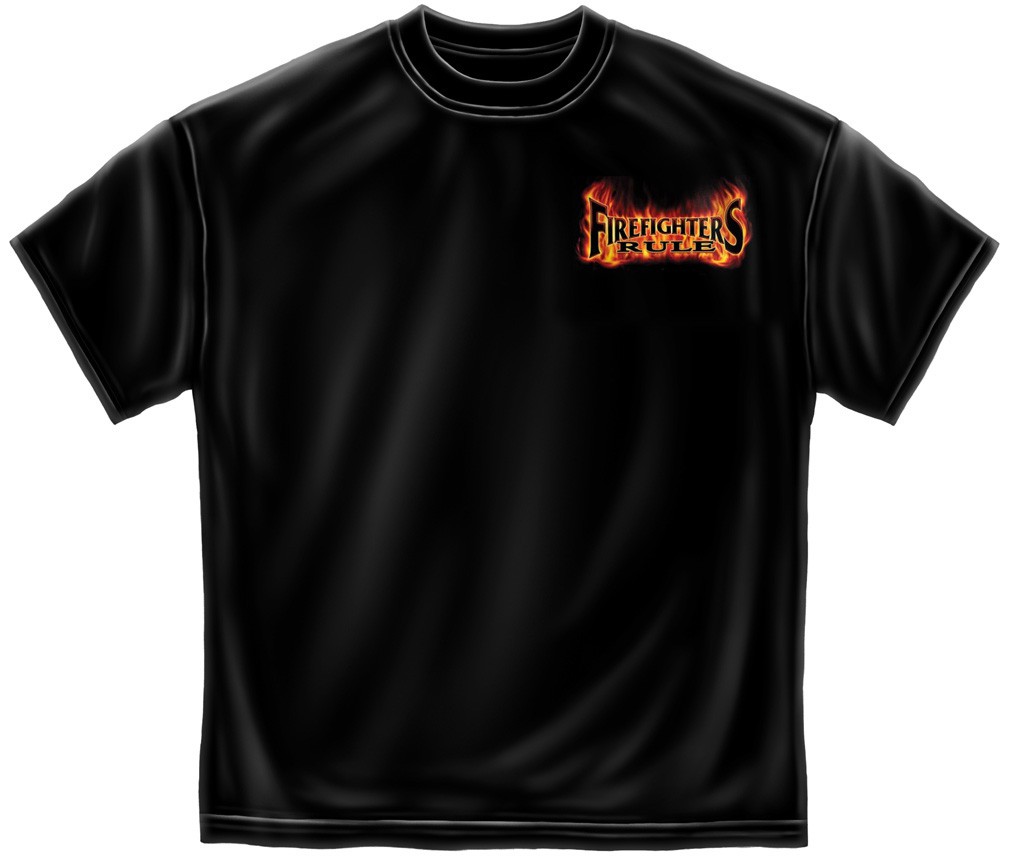 Firefighters Rule Patriotic T-Shirt - Black