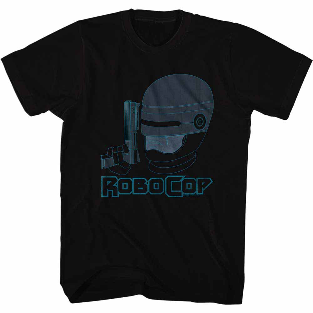 Robocop Faded Blue Black T-Shirt